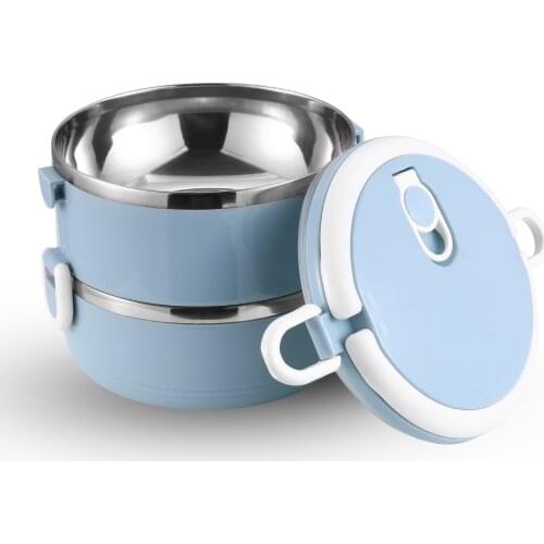 1400ml Portable Lunch Box Stainless Steel Insulated Bento Lunch Box 2 Layer Dinnerware Food Storage Container Lunch Box with Lid