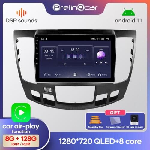 Prelingcar Android 10.0 System Car IPS Touch Screen Stereo For HYUNDAI sonata Manual air conditioner player Stereo