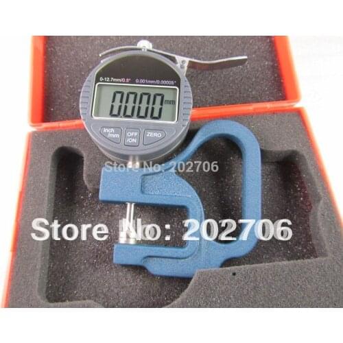 Drop shipping 0-12.7X0.001mm Micron Digital Dial Thickness Gauge with flat head Micron thickness meter