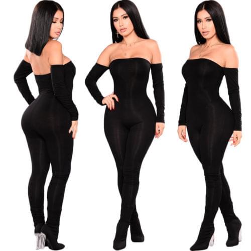 Sexy Womens Slim Playsuit Evening Party Romper Overalls Summer Ladies Long Sleeve Bodycon Jumpsuit Rompers Long Trousers Clothes