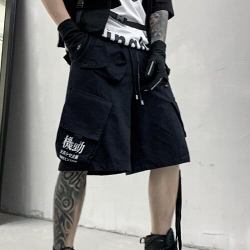 2021 Hip Hop Cargo Short Pants Streetwear Men Fashion Loose Casual Pants Summer Cotton Pocket Design Harajuku Shorts