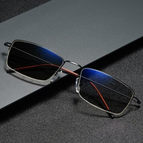 Sun Conversion Photochromic Sunglasses Reading Glasses New Design Discoloration Reading Glasses Business Titanium Alloy Glasses
