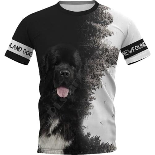 Newfoundland Dog 3D Printed T Shirts Streetwear Summer Tops women For men Funny Dog Tshirts Short sleeve