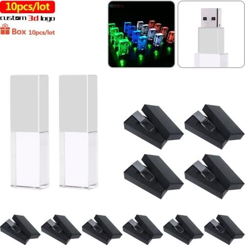 10pcs/lot Fashionable Crystal Style USB Flash Pen Drive USB 4GB 16GB 32GB 64GB USB 2.0 Gift Pendrive cle usb 128GB Wedding Gift