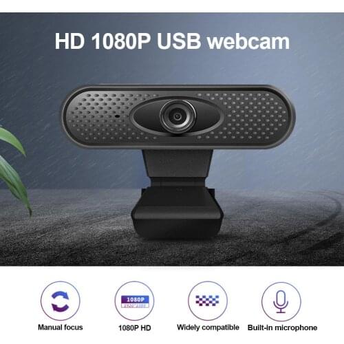 1080P Webcam USB PC Computer Camera with Microphone Driver-free Video Full HD Webcam for Laptop Online Teaching Live Broadcast