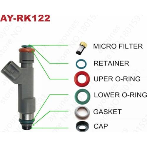 High Quality 20sets Fuel injector repair kits micro filters rubber orings caps for Volvo 4.4L injection oem 8653608 (AY-RK122)