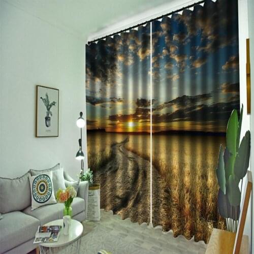 Nature scenery curtains Customized 3d curtains new window balcony thickened windshield blackout curtains