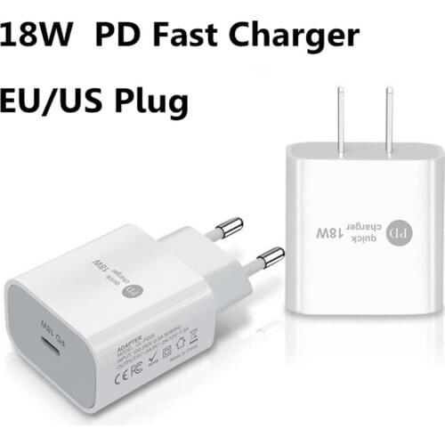 50pcs 18W PD Charger for iphone 11pro max Max Pro USB Type C EU US Travel Power Adapter