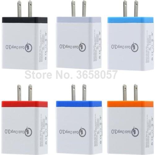 100pcs Quick Charge 3.0 USB Charger 18W QC3.0 Fast Charging USB Wall Charger for Phone Mobile Phone Charger US EU UK version