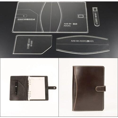 1set Acrylic Notebook Leather Template DIY Leathercraft Leather Pocketbook Stencil 16*23*2cm