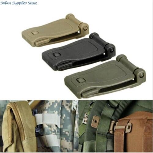 1Pc Practical Outdoor Molle Strap Buckle Backpack Bag Webbing Connecting Buckle Clip 26mm Black/Khaki EDC Tool Accessories