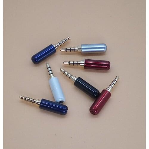 10 pcs Copper Gold Plated 4 pole 3.5mm Male Stereo Mini Jack Plug soldering connectors