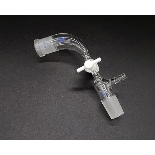 105 degree vacuum receiving tube 24/29,With PTFE valve switch,Vacuum receiving tube tail pipe