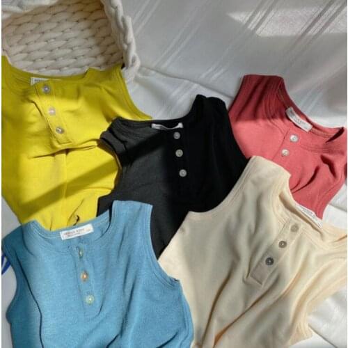 2021 new style girls boys vest summer cotton fashion kids waist vest
