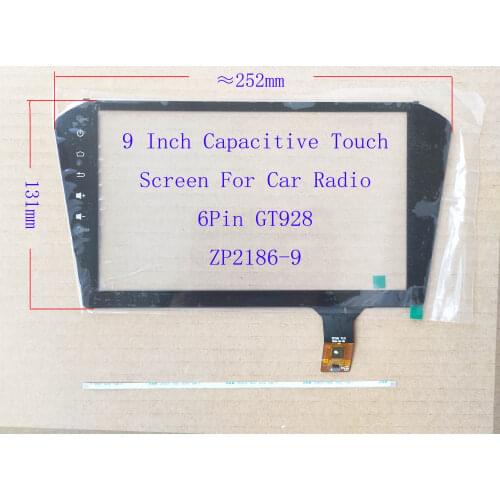 9 Inch Universal Capacitive Touch Screen Digitizer Sensor For Radio 252*131mm 6Pin GT911 ZP2186-9