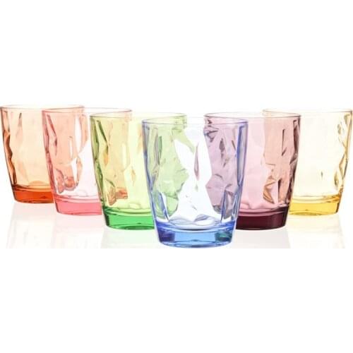 Acrylic Tumbler Acrylic Drinking Glasses Colored Plastic Tumblers Cups Glassware for Kids Unbreakable Restaurant Beverage Juice