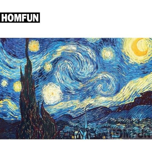 HOMFUN Full Square/Round Drill 5D DIY Diamond Painting "Starry sky" Embroidery Cross Stitch 5D Home Decor Gift A02356