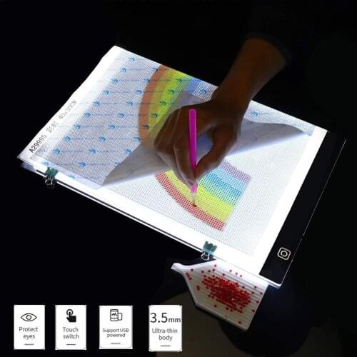 A4 lichtbak voor diamond painting Diamond Mosaic Accessories Three Level Dimmable Ultrathin Tools For Handcraft DIY