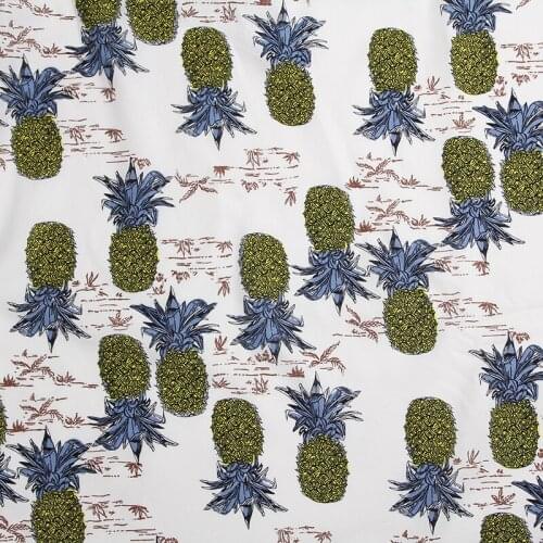Pineapple fabric Retro style fabric Calico Printed cotton fabric for DIY Bag 1 order=50cm*140cm