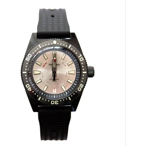 Proxima Fashion Mens Watches Men Automatic Watch Diver 200m Waterproof Mechanical Wristwatch Luminous Nh35 Sapphire Mirror Black