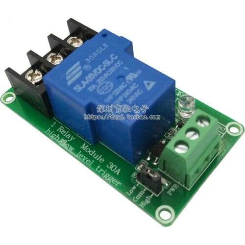 Hot Sell 1-way 30A with Optocoupler Isolation, Support High and Low Level Trigger Relay Module 5v12v High Current
