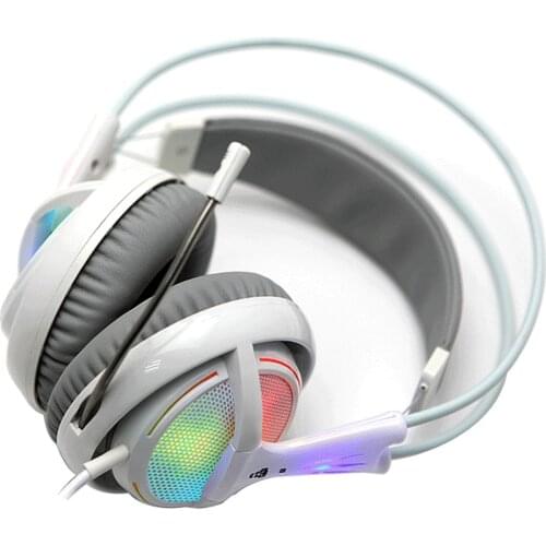 7.1 Sound Headset Rainbow Neon Lighting Gaming Headphones With Mic For PC Gamer Allstar LOL CS COD Game Better Than Siberia V2