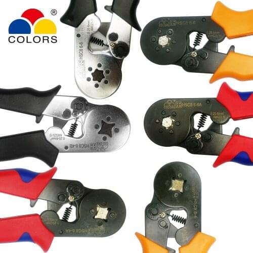Tubular terminal crimping tools mini electrical pliers HSC8 10SA 0.25-10mm2 23-7AWG 6-4A/6-6A 0.25-6mm2 high precision clamp set