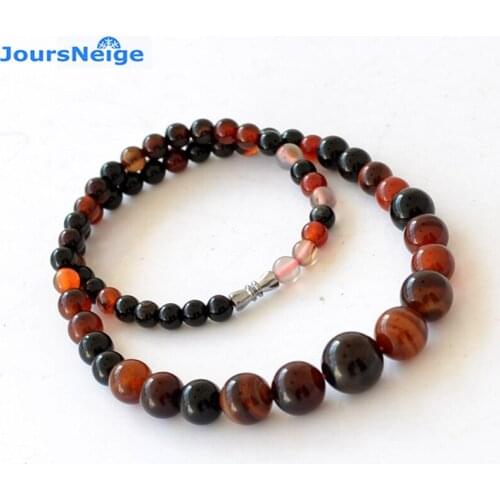 JoursNeige Natural Dream Crystal Stone Necklace Beads Size 6-14mm Tower Chain Necklace Lucky for Women Girl Popular Jewelry