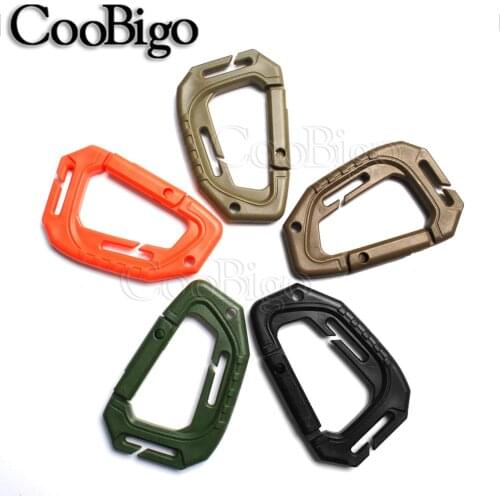 Carabiner Plastic D-Ring Hook Clip Snap Locking Clasp Webbing Hang Hike Molle Camping Backpack Link Buckle DIY Accessories 20pcs