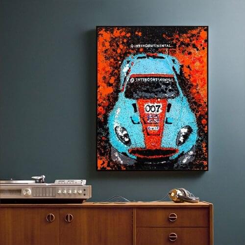 Gulf Britain Racing Car Poster On Canvas Painting Print Nordic Wall Art Picture For Living Noom Home Decoration Frameless
