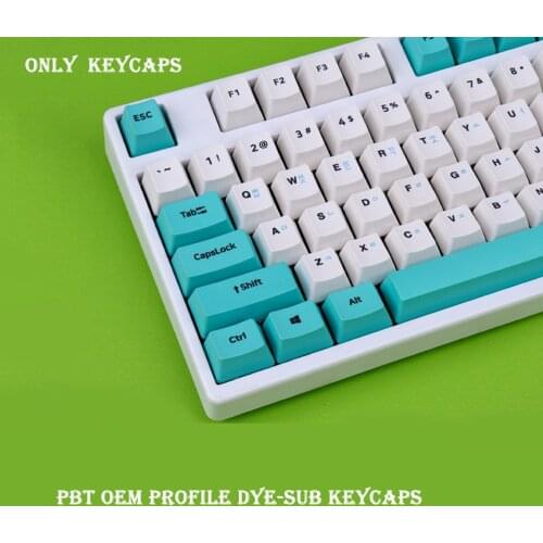 104Keys PBT Keycap OEM Profile DYE-SUB Personalized Korean Blue White Keycaps For Cherry MX Switch Mechanical Keyboard
