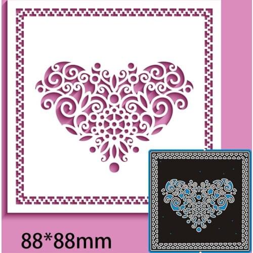 88*88mm Heart-shaped openwork pattern Metal Cutting Dies for decor card DIY Scrapbooking stencil Paper Album template Dies