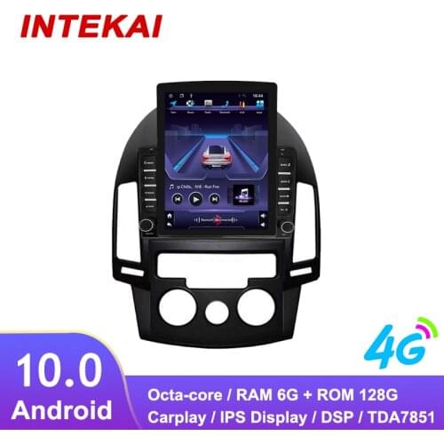 9.7" Vertical Style Tesla Screen Android 10.0 Car Radio GPS Navigation multimedia player for HYUNDAI I30 manual AC 2008