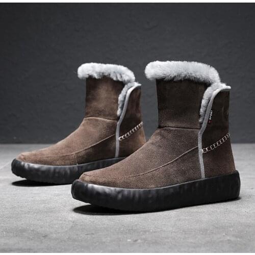 Snow boots mens velvet warm high-top bread mens shoes winter mens martin cotton shoes thickened 2020 new