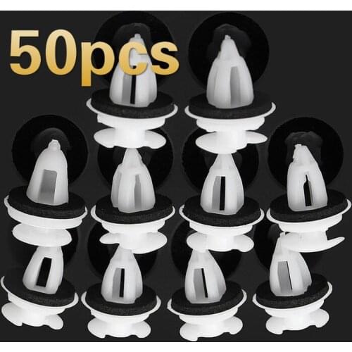 Newest 50Pcs Car Door Panel Clips Hole With Seal Ring Plastic Rivets Fastener Push Clip For BMW Honda Toyota Lexus TSLM1