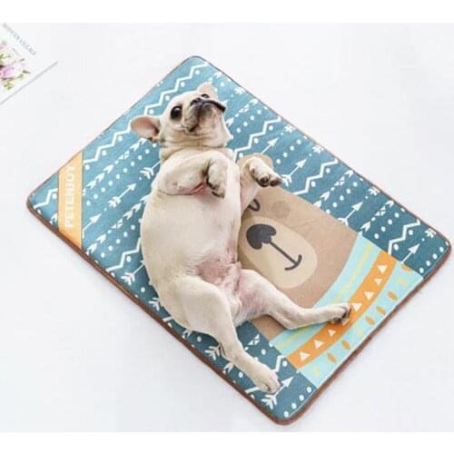 Summer Dog Mat Pet Cooling Pad Washable Puppy Ice silk Pad Dogs Cats Breathable Cool Cold Blanket Waterproof Mat Pet Supplies