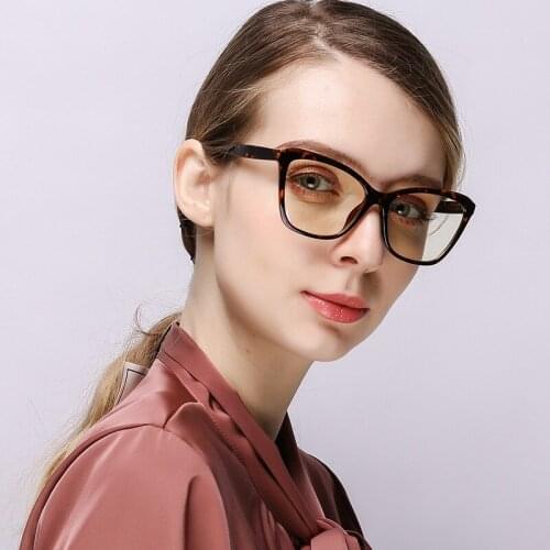 Sexy TR90 Cat Eye Computer Anti Blu-rays Glasses Frame Spring Hinge Transparent Lens Rx Spectacle Frames