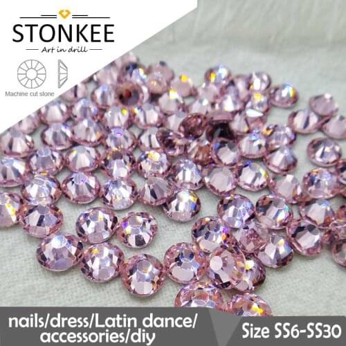 Flat Backs HotFix crystal and colors Rhinestone iron-on stone for fabric PINK SK038