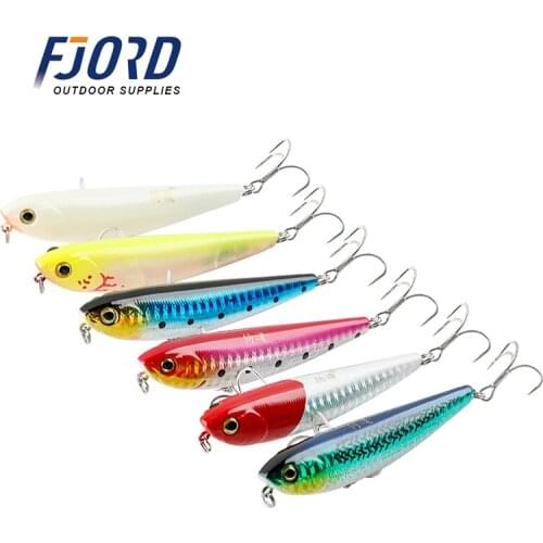 FJORD Pencil lure 10g86mm 3Deyes 6colours Plastic Wobbler Artificial Hard Bait Floating Surface Saltwater Minnow Fishing Tackles