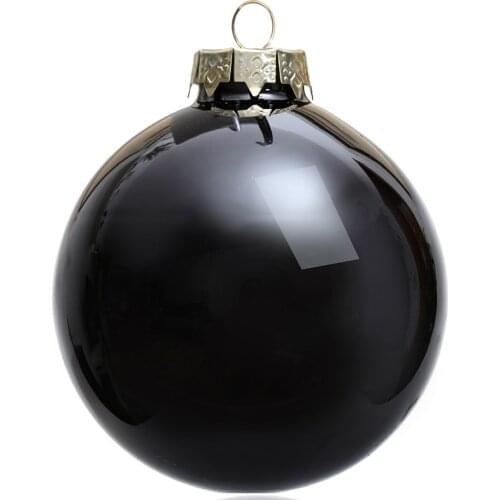 Promotion - 5PCS/PAK, Home Event Party Christmas Xmas Decoration Ornament 80mm Painted Black Glass Bauble Ball - Shiny