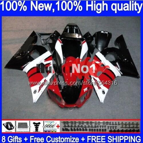 R 6 For YAMAHA YZF R6 YZF600 YZF 600 YZF-600 4MC.12 YZF-R6 1998 1999 2000 2001 2002 YZFR6 98 99 00 01 02 Red white Fairings