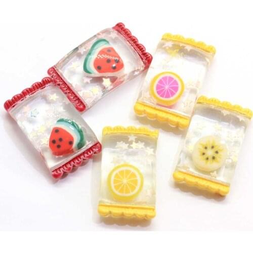 Assorted Resin Wrapped Candy Cabochons Kawaii Flatback Wrapped Candy Charms Fancy Sweet Wrapped Candy Craft Jewelry Mak