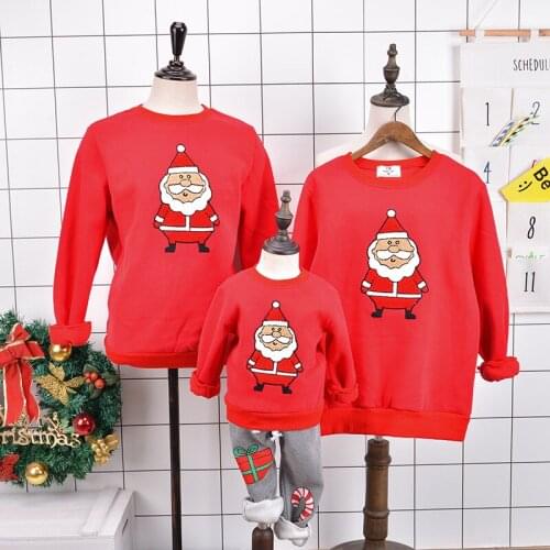 Christmas Family Clothes Matching Mother Daughter Clothes Father Son Outfits Winter Cartoon Children Clothing Warm Family Shirt