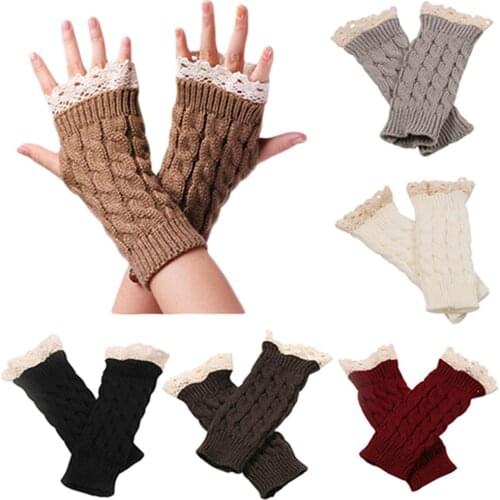 Autumn Winter Women Warmth Knitted Arm Fingerless Gloves Long Stretchy Mittens Men Women Winter Hand Arm Warm Female Gloves