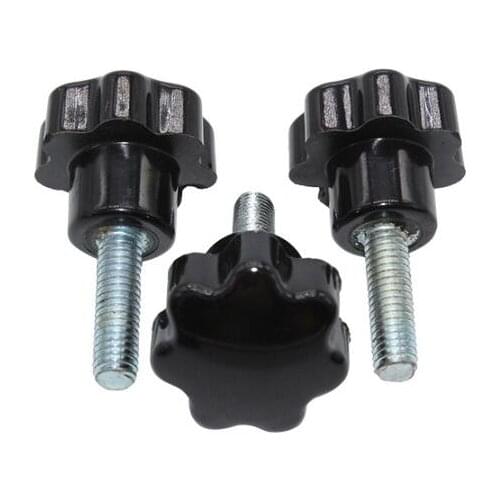 2pcs M5 M6 M8 thumb screws torx black bakelite bolts seven-star knurled step male screw plastic 25mm/30mm HD 12mm-50mm length