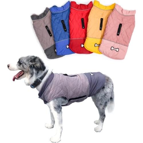 2019 Waterproof Reversible Dog Jacket Winter Warm Dog Coats Elastic Pet Vest Clothes For Small Medium Large Dog Labrador Outfits