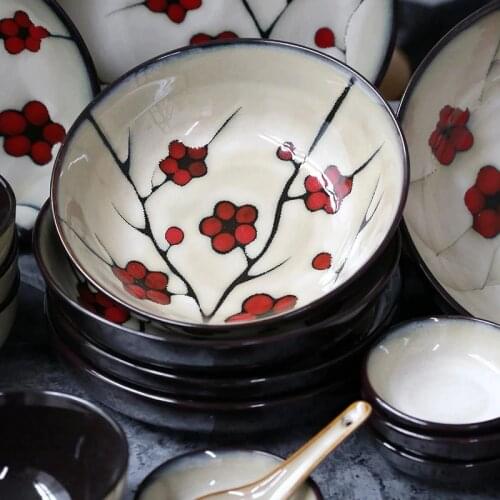 ANTOWALL Japanese ceramic tableware hand-painted ramen soup rice bowl home salad fruit bowl porcelain bowl