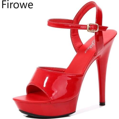 Women PU Fashion Buckle Strap Party Open Toe Sandal Platform Shoe for Women Designer Sandals Zandalias De Mujer De Moda13CM