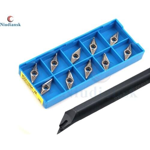 1pc S16Q-SVXCR11 Inner Hole Turning Tool Holder CNC Lathe Tools S20R-SVXCR11 SVXCL 10pcs VCGT1103 Internal Carbide Inserts Suit
