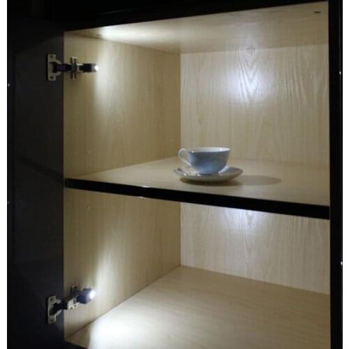 1PC Inner Hinge LED Sensor Light Cabin Lamp Practical 3 LEDs Intelligent Cabinet Wardrobe Battery Lights Bedroom Night Light